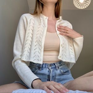 Cropped Knit Cardigan